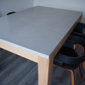 Wooden Legs Concrete Table